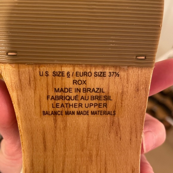 Women's Sandals, ROX, White, Wood Sole and Heel, Adjustable Ankle Strap, Size 6 - Picture 9 of 10